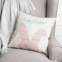 Hippity Hop Easter Bunny Throw Pillow