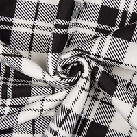 Glitzhome® Polar Fleece Black & White Plaid Reversible Duvet Cover