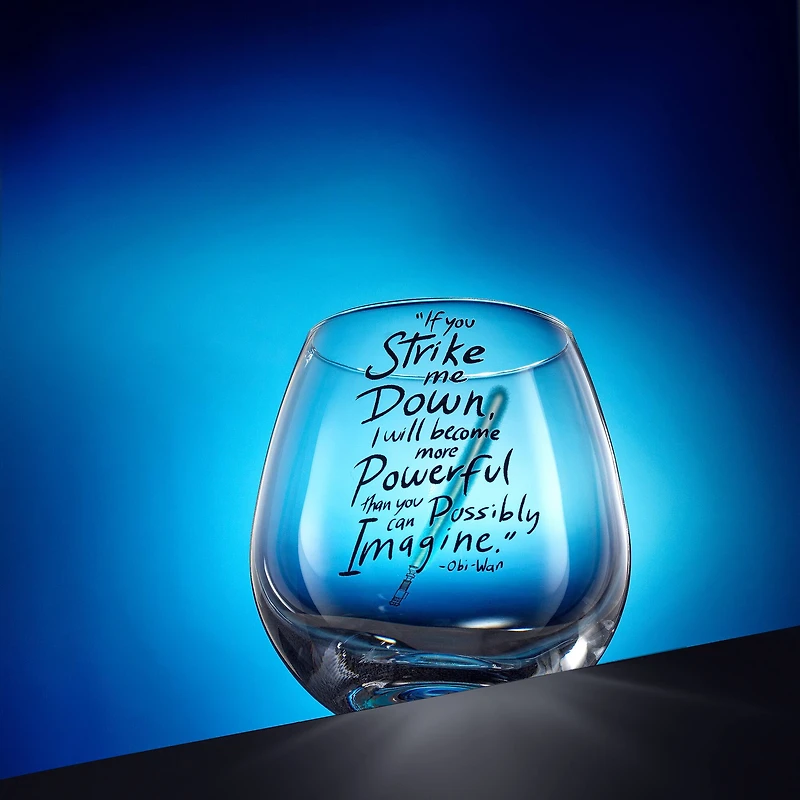 JoyJolt® Star Wars™ 15oz. New Hope Obi-Wan Kenobi Blue Lightsaber Stemless Drinking Glass, 2ct.