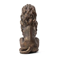 Glitzhome® 2ft. Oversized Bronze Sitting Lion Garden Statue