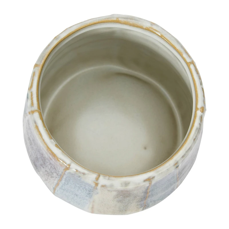 12" Reactive Glaze Hand-Painted Stoneware Planter