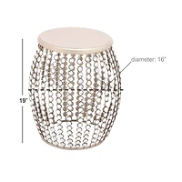 19" Silver Iron & Glam Accent Table