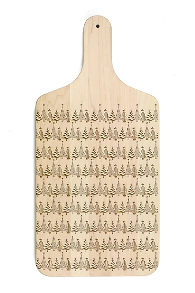 17" Christmas Tree Pattern Maple Paddle Cutting Board