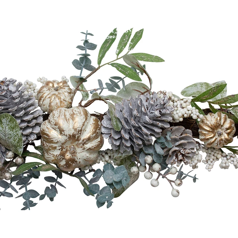 3ft. Neutral Pumpkin & Pine Cones Fall Harvest Swag