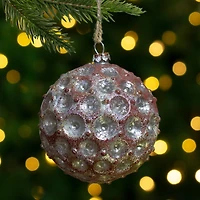 3.5" Silver Mercury Distressed Glass Ball Ornament