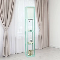 Simple Designs Floor Lamp with 2 USB Charging Ports/1 Outlet