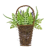 20" Spring Astilbe & Fern Wall Basket