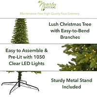 10ft. Pre-Lit Belgium Fir Artificial Christmas Tree, Clear LED Lights