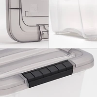 IRIS® Stack & Pull™ Clear Storage Box with Gray Lid