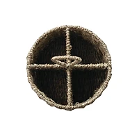 Hello Honey® 11.5" Natural Round Seagrass 4-Section Caddy