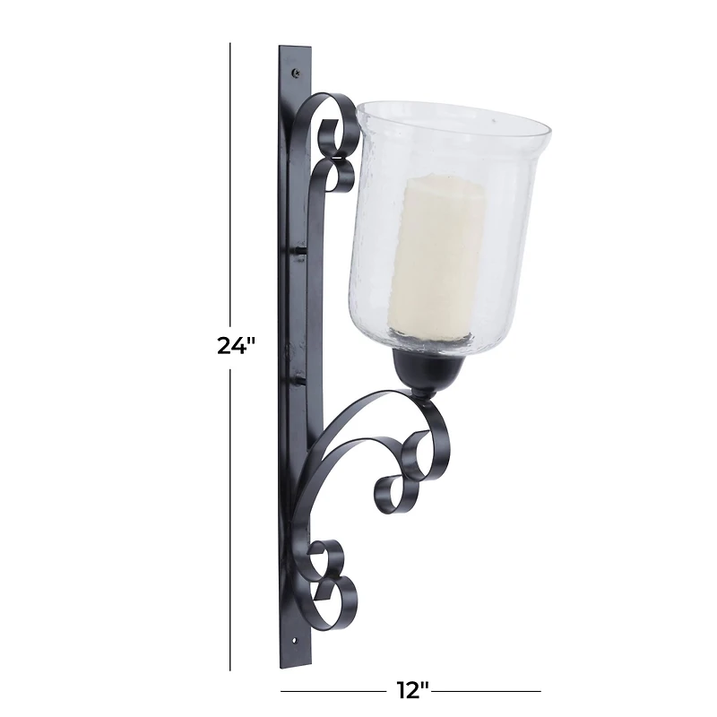 24" Black Traditional Wall Sconce