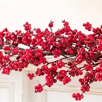 Glitzhome® 6ft Christmas Red Berries Garland