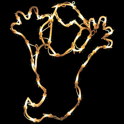15" Lighted Ghost Halloween Double Sided Window Silhouette Decoration