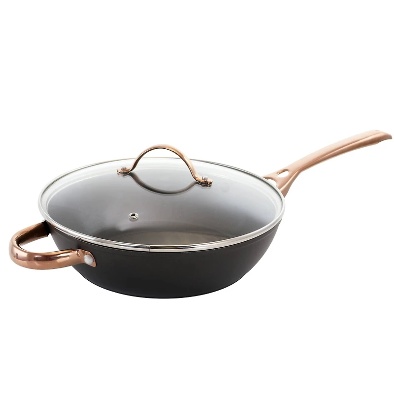 Oster Allsberg 3.5qt. Aluminum Sauté Pan With Lid Set & Bronze Handles