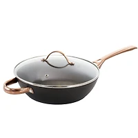 Oster Allsberg 3.5qt. Aluminum Sauté Pan With Lid Set & Bronze Handles