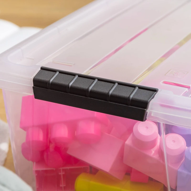 IRIS® 13.5qt. Buckled Clear Boxes with Clear Buckle Lids, 6ct.