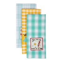 DII® Rise & Shine Breakfast Embroidered Dish Towel Set