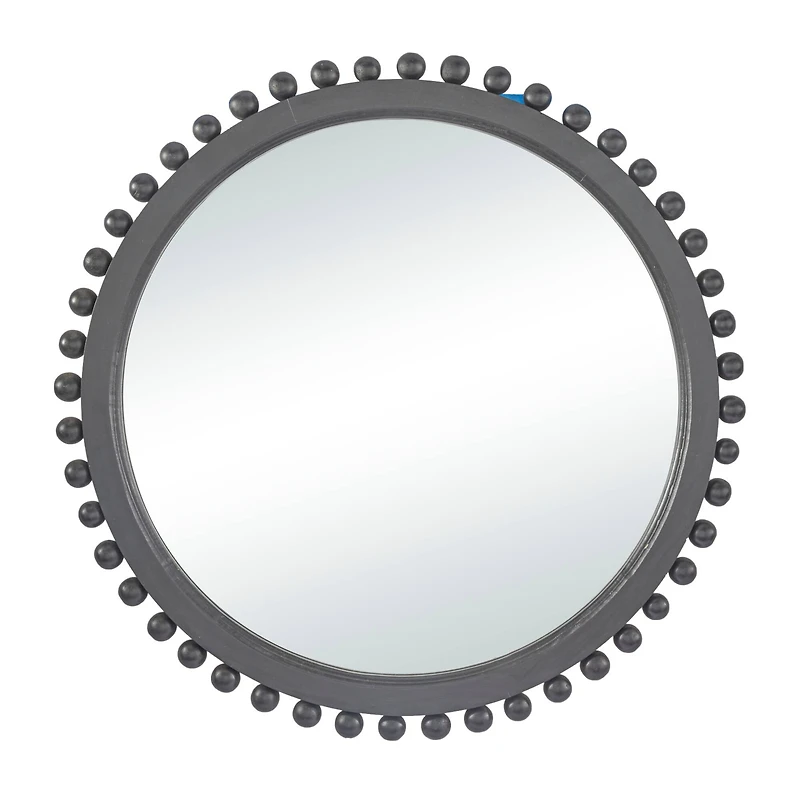 35" Mango Wood Beaded Ball Frame Wall Mirror