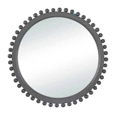 35" Mango Wood Beaded Ball Frame Wall Mirror