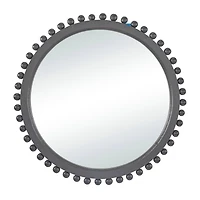 35" Mango Wood Beaded Ball Frame Wall Mirror