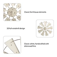Glitzhome® 22" Beige Metal Wind Spinner Wall Décor
