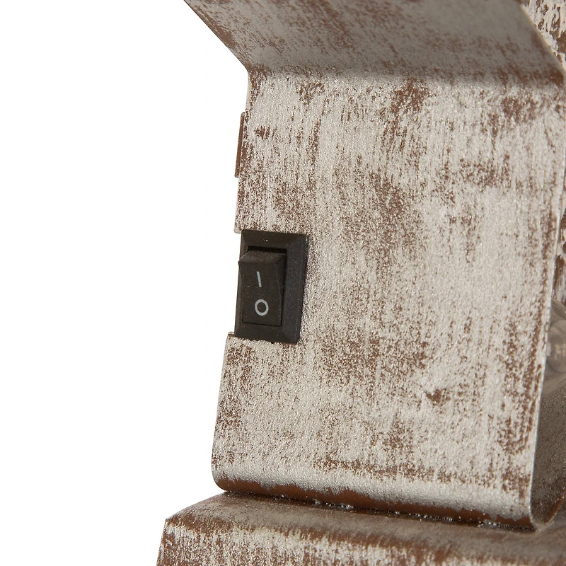 Glitzhome® 8" Marquee LED Star Wooden & Metal Stocking Holder Set