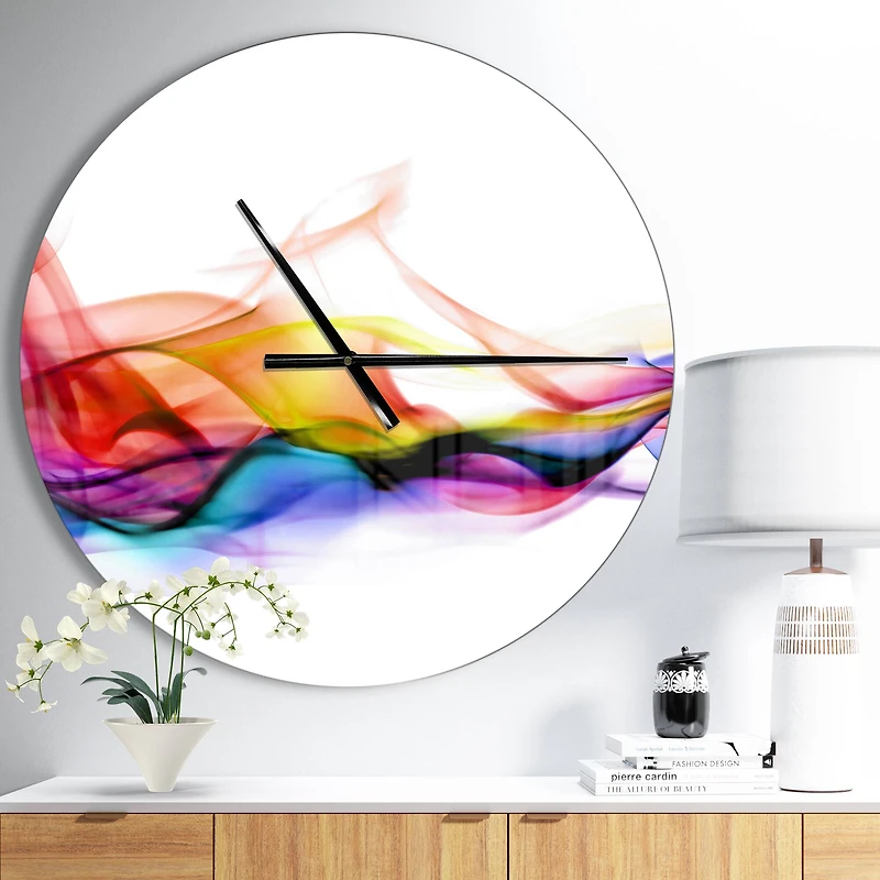 Designart Abstract Smoke Modern Wall Clock