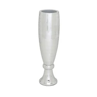 33" Silver Polystone Glam Vase