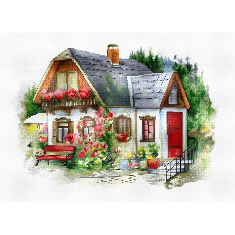 Luca-s Beautiful Country House Counted Cross Stitch Kit