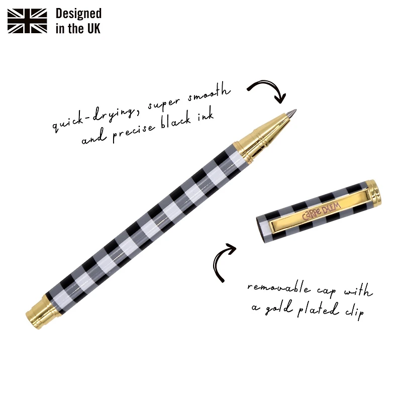 Pukka Pads Buffalo Check Metal Gel Pens pack of 6