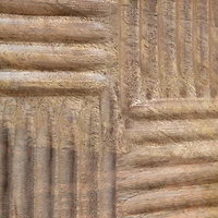 Habitat Izzy 20" Natural Crosshatch Round Wood Wall Art