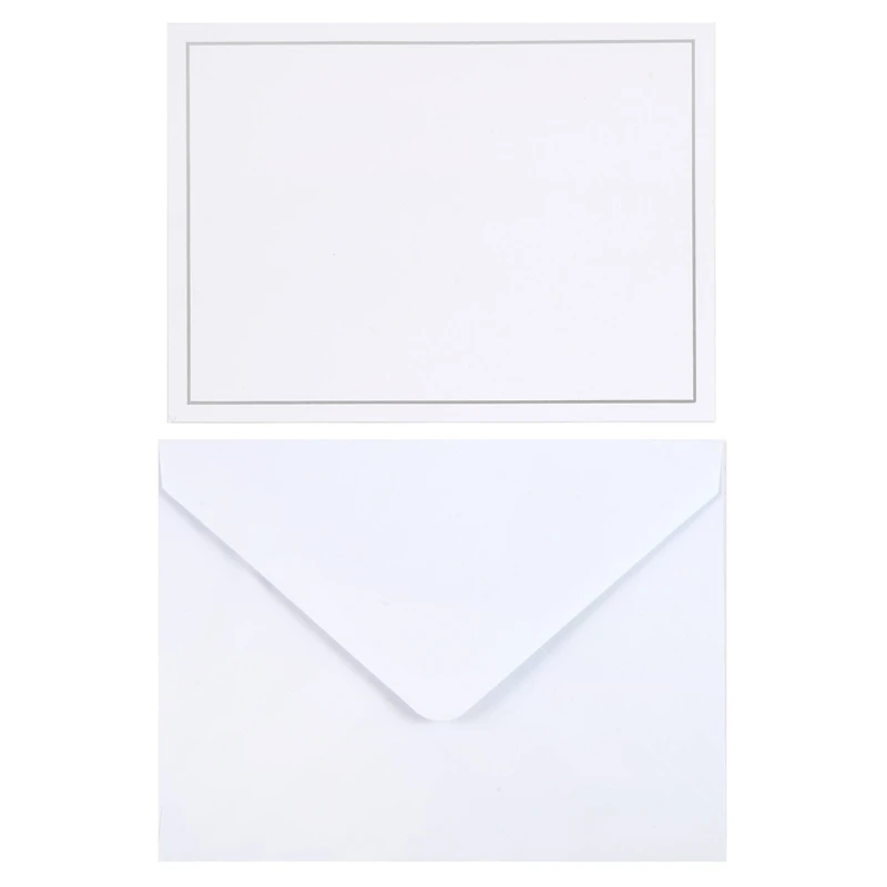 6 Packs: 40 ct. (240 total) 5" x 7" Silver Border Flat Cards & Envelopes by Recollections™