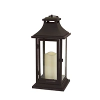 14.75" Black Lantern with LED Candle