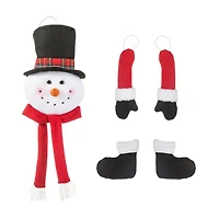 Glitzhome® 13" Jumbo Christmas Fabric Snowman Ornament Set