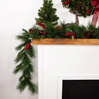 9ft. Artificial White Valley Pine With Pine Cones Garland