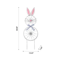 Glitzhome® 38" Easter Wheel Bunny Metal Décor