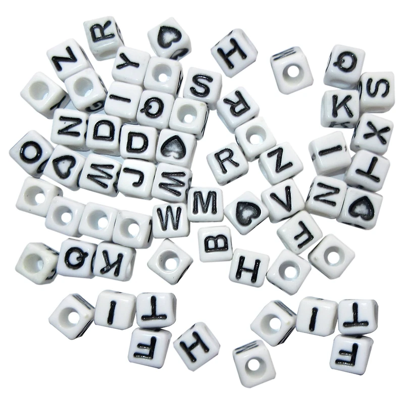 Black & White Alphabet Square Beads by Creatology™