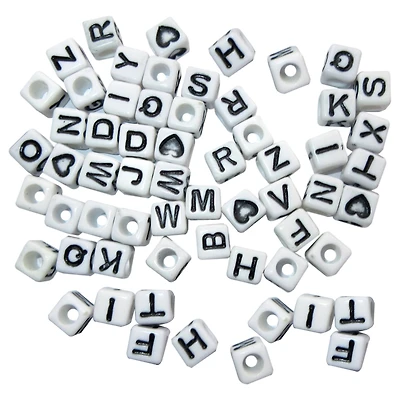 Black & White Alphabet Square Beads by Creatology™