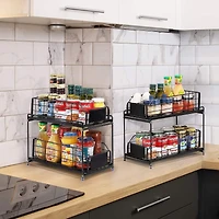 NEX™ 14" 2-Tier Under Sink Rack Organizer with Sliding Drawers