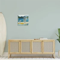 Stupell Industries Kids on Swimming Dock Abstract Contemporary Lake Scene Canvas Wall Art