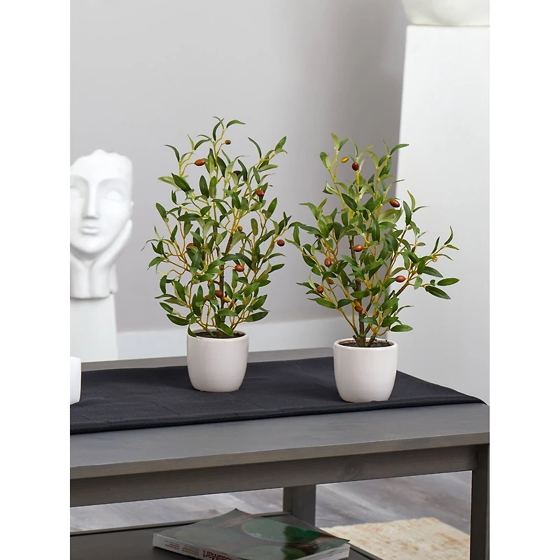 18" Silk Olive Tree with Vase, 2ct. 