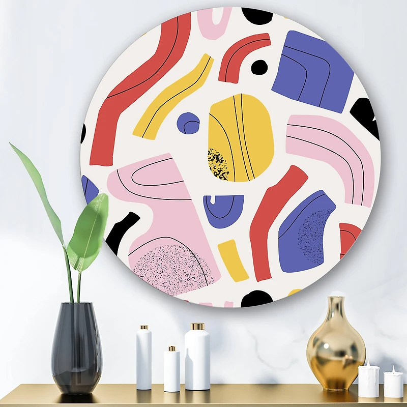 Designart - Organic and Elements In Red Yellow and Pink