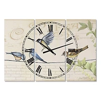 Designart Birds Gathered On Wire Paris I Multipanel Wall Clock