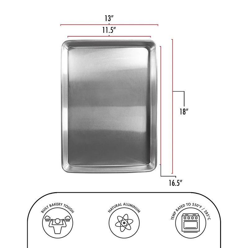 Fat Daddio's® ProSeries Bakeware Natural Aluminum Half Sheet Pan