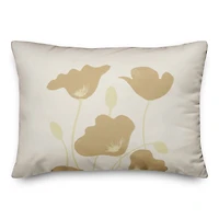 Simple Dusty Yellow Poppies 14" x 20" Throw Pillow
