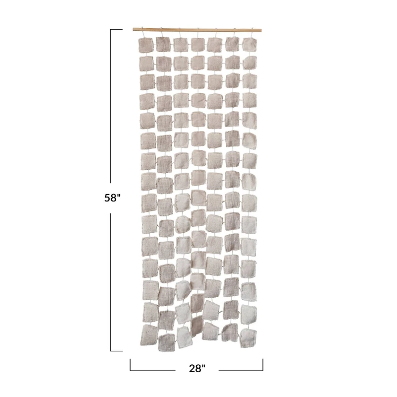 Hello Honey® 58" Natural Handmade Cotton Fabric Wall Hanging