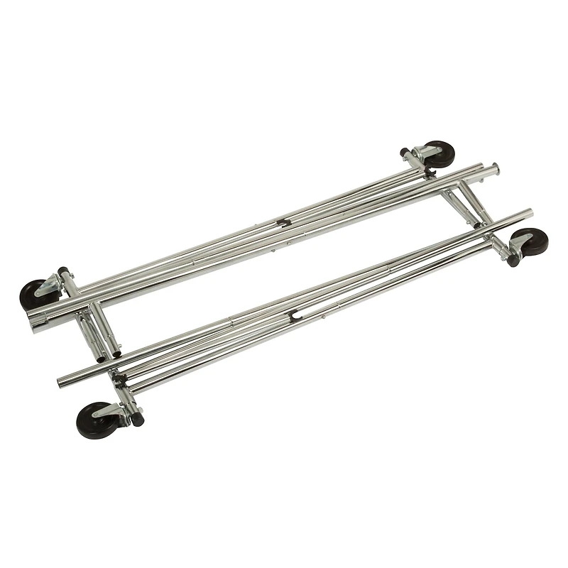 Honey Can Do Chrome Dual Bar Adjustable Rolling Garment Rack