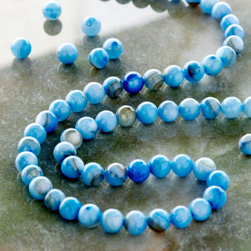 12 Pack: Light Sapphire Shell Round Beads, 6mm by Bead Landing™