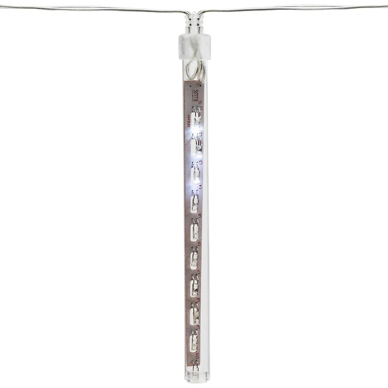 10ct. White Transparent Dripping Icicle Snowfall Christmas Light Tubes with Clear Wire