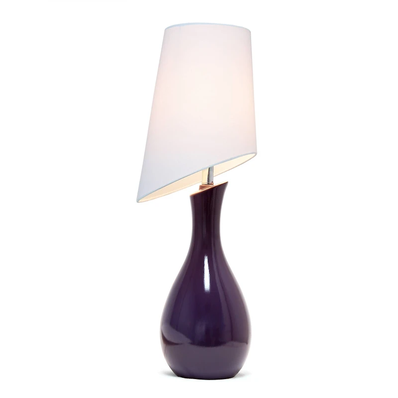 Elegant Designs™ 2.5ft. Curved Purple Ceramic Table Lamp with White Shade